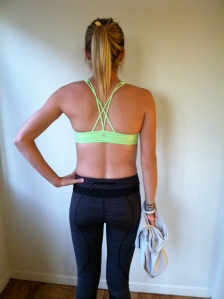 Back of the "free to be" sports bra